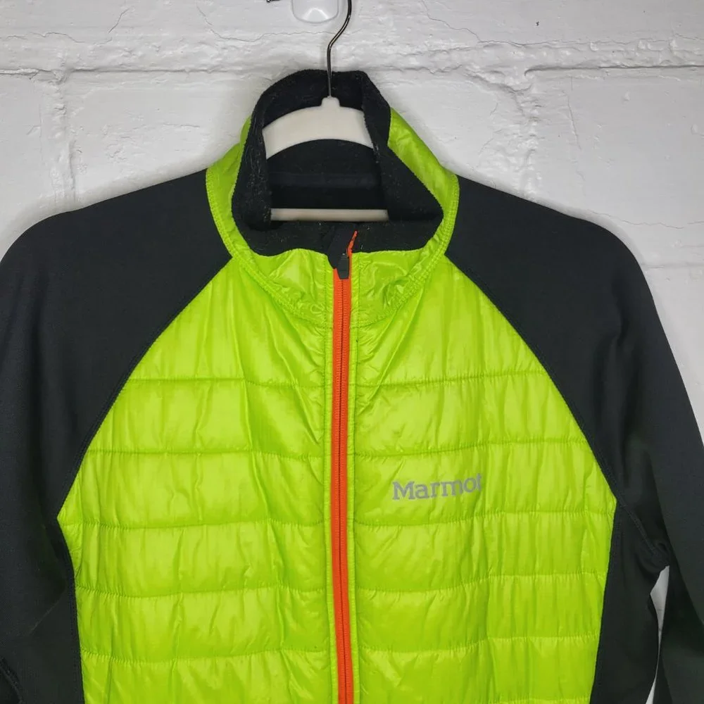 Marmot Men's Small Jacket Coat Black Green Full Zip Polartec - Picture 3 of 11